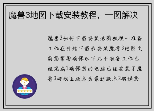 魔兽3地图下载安装教程，一图解决